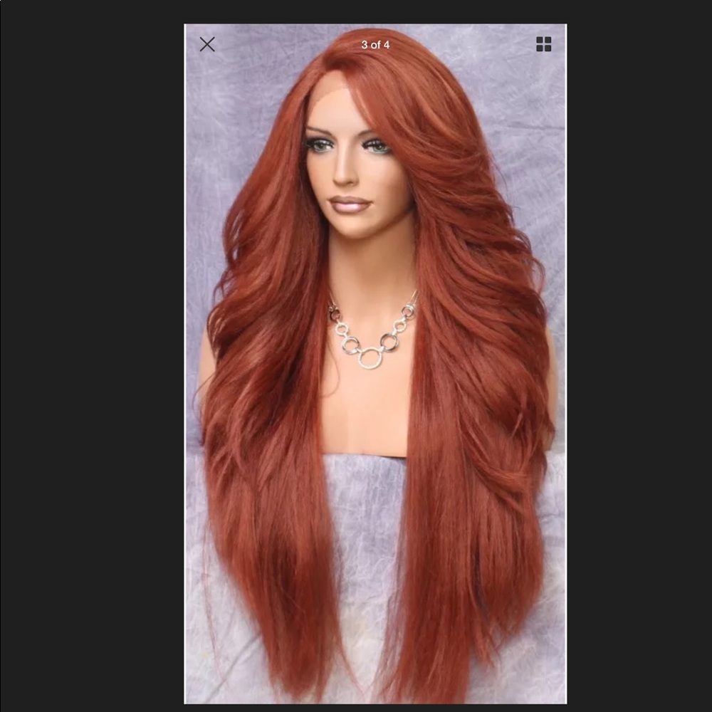 Human Hair Blend 38" Long Full Lace Front Wig